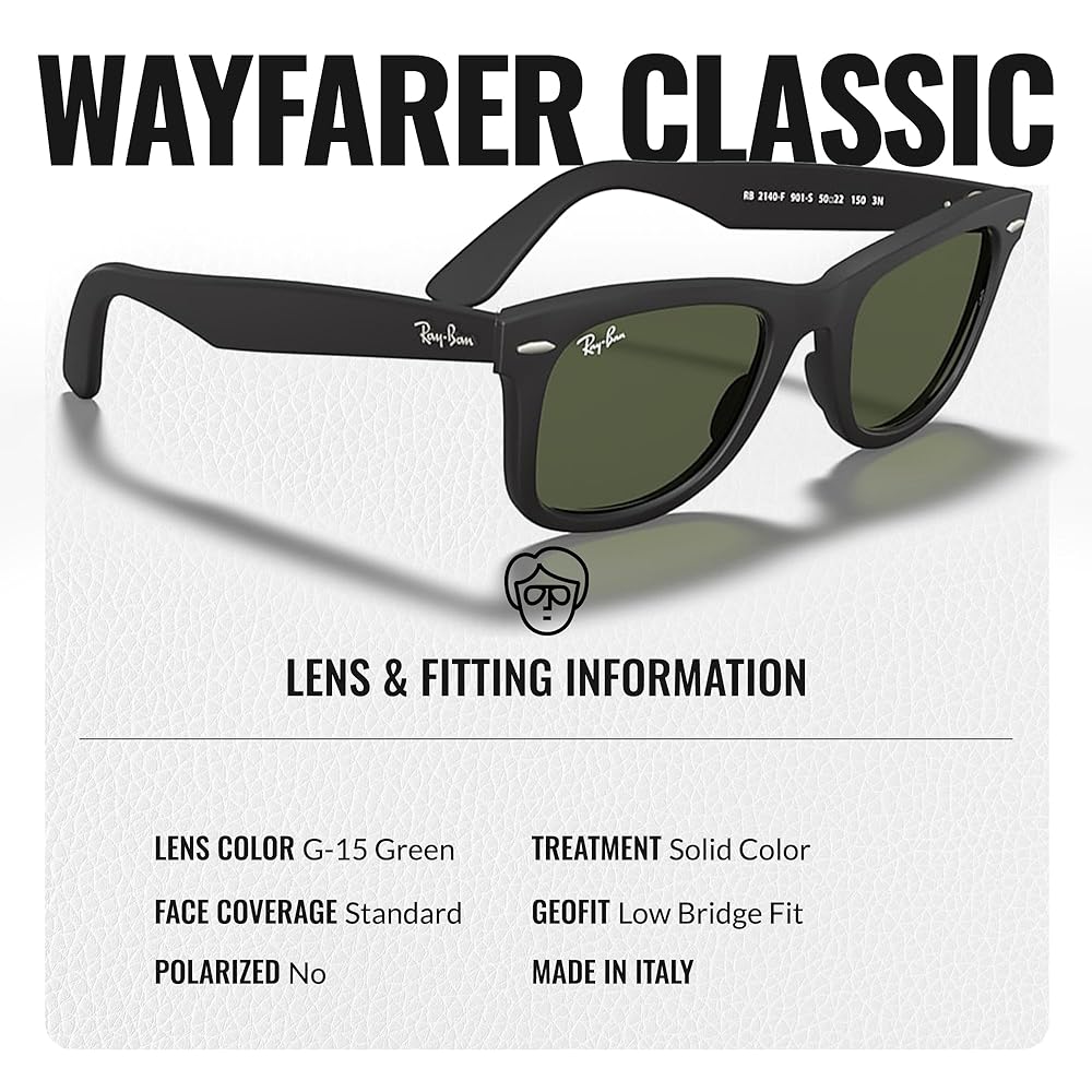 Amazon.com: Ray-Ban RB2140F ORIGINAL WAYFARER CLASSIC LOW